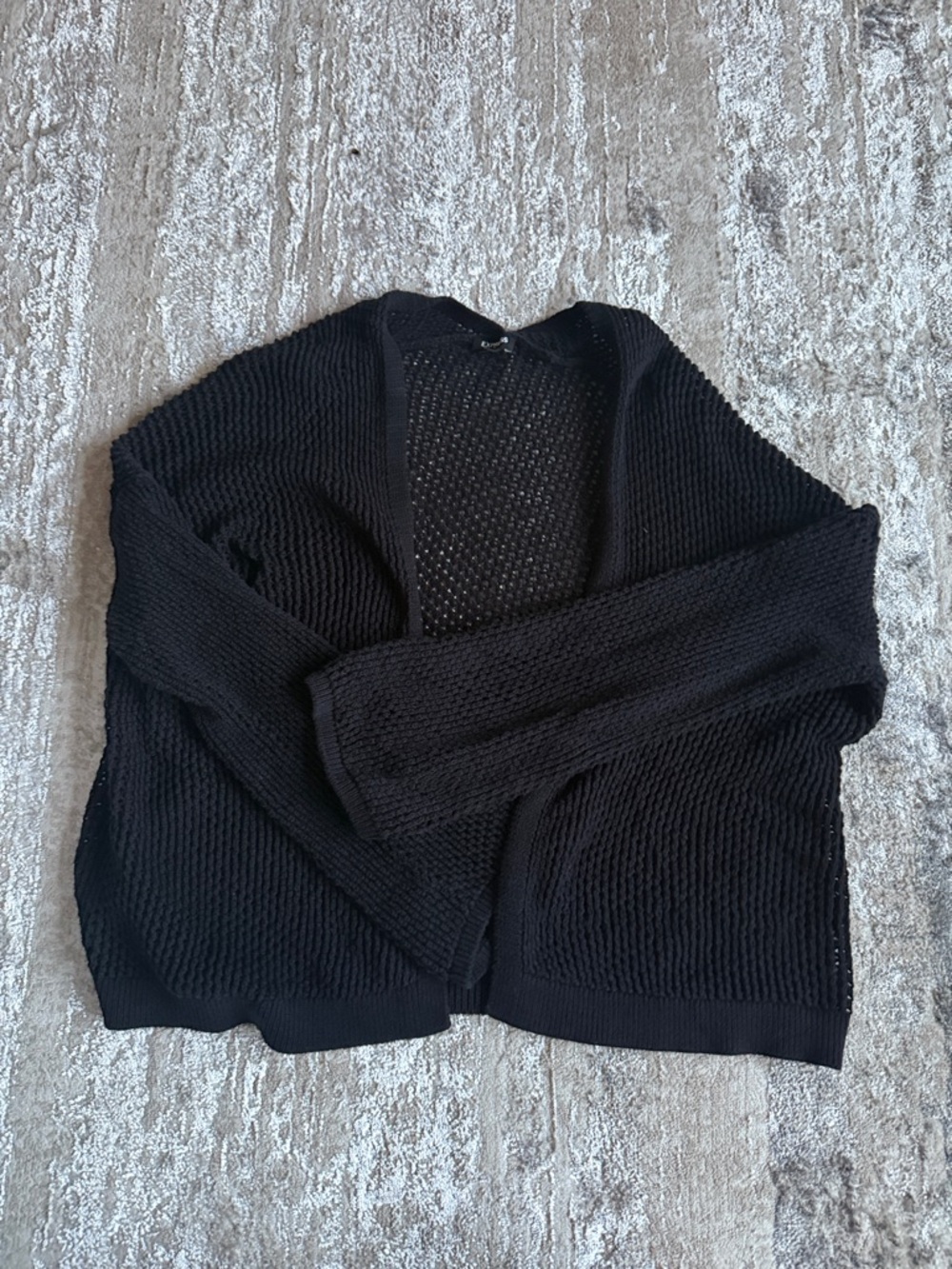 Express Black Open-Knit Cardigan